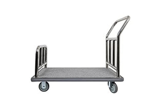 Wholesale Hotel Products Utility Cart (Stainless Steel/Carpet Deck) - Value Valet Bellman's Cart