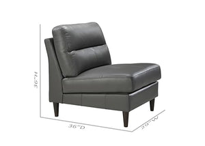 BREAKtime 2 Person Waiting Reception Lounge Chairs Set with Charging Tables - Model 8137 - Graphite Gray Leather