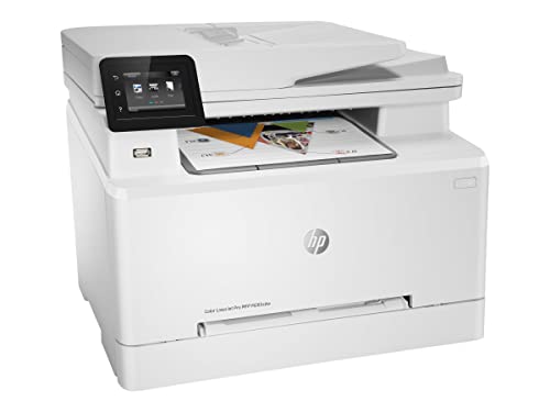 HP Color Laserjet Pro M283cdwB Wireless All-in-One Laser Printer, Print Scan Copy Fax, Auto 2-Sided Printing, Remote Mobile Print, 22ppm, 260-Sheet, 256MB, White - Bundle with JAWFOAL Printer Cable
