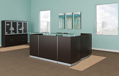 Mayline Medina Reception Station with Return in Mocha