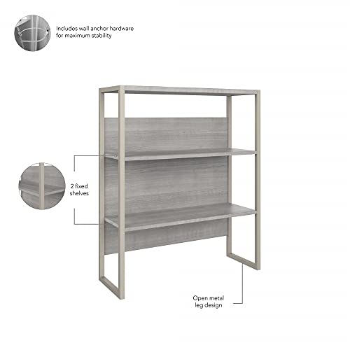 Bush Business Furniture Hybrid 2 Drawer Lateral File Cabinet with Shelves, Platinum Gray