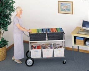 Charnstrom Jumbo Mail Distribution Cart with Plastic Bins (M289)