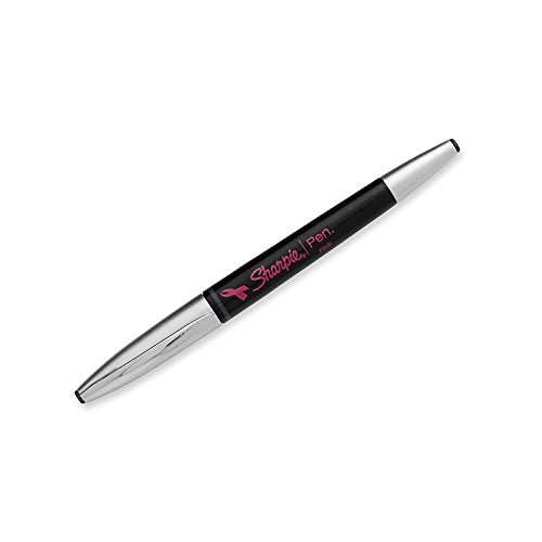Sharpie 1800067 Pink Ribbon Fine-Point Grip Pen, Black, 12-Pack