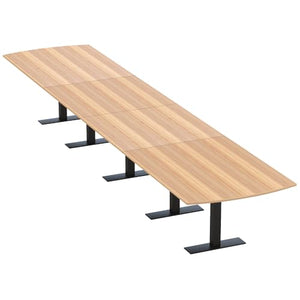 SKUTCHI DESIGNS INC. 18 Person Conference Room Table | Modular Arc Rectangle | Harmony Series | 18' | Driftwood/Matte Black