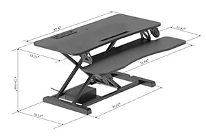 Electric Standing Desk | Height Adjustable Motorized Desk fits 2 Monitors, 32" Wide | Sit to Stand Power Desktop Converter