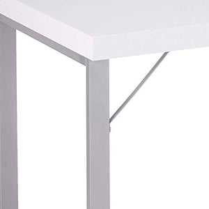 Monarch Specialties Computer Desk - Modern Contemporary Style - Home & Office Laptop Table Metal Legs - 48" L (White - Silver Metal)