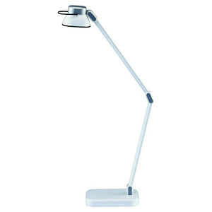 BLACK+DECKER PureOptics Elate Dual Arm 5W Flicker-Free Natural Daylight LED Desk Lamp with USB Charging Port, 2 Dimming Levels (263 Lumens), White (LED5NOV-WHT)