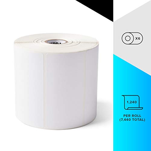 Zebra 4 x 2 in Direct Thermal Paper Labels Z-Perform 2000D Permanent Adhesive Shipping Labels 1 in Core 6 Rolls 10031640SP