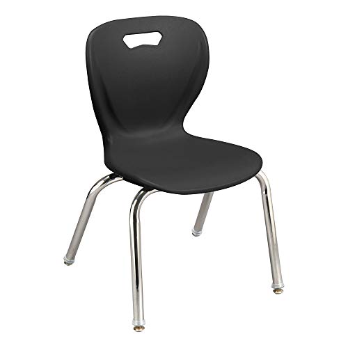 Learniture Shapes Series School Chair, 16" Seat Height, Black, LNT-INM3016BK-SO (Pack of 4)