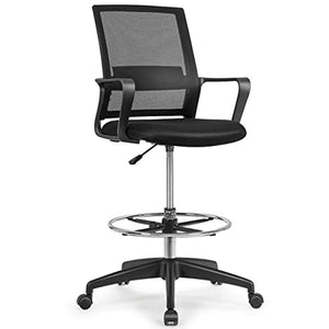 None Drafting Chair Tall Office Chair with Adjustable Height and Footrest (D 25.0"(L) x 28.5"(W) x 41")