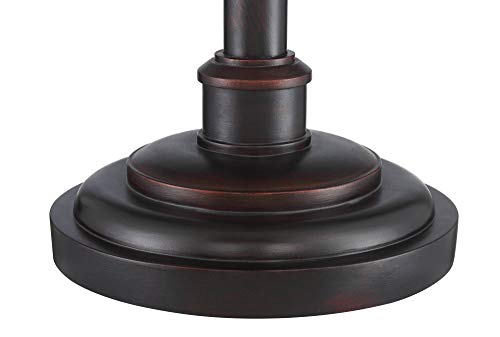 Barnes and Ivy Rustic Industrial Farmhouse Floor Lamp with Night Light - 63" Tall Bronze Drum Shade