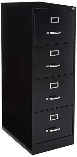 Lorell 4-Drawer Vertical File, 18 by 26-1/2 by 52-Inch, Black