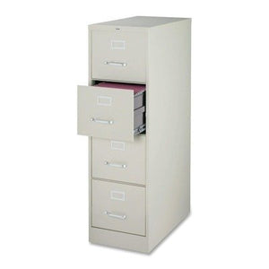 Lorell 4-Drawer Vertical File, 15 by 22 by 52, Light Gray