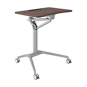GaRcan Mobile Laptop Desk Cart with Wheels, Walnut Color 28 Inches
