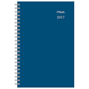 Mead Weekly / Monthly Planner / Appointment Book 2017, 5-1/2 x 8-1/2", Color Selected For You May Vary (TLD385-10)