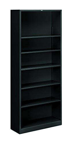 HON Brigade Metal Bookcase - 6-Shelf, 34.5" x 12.625" x 81.125", Black (HS82ABC)