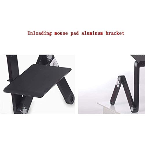 WPHPS Black Folding Computer Table, Lazy Laptop Computer Table Can Be Raised and Lowered Multifunctional Folding Mobile Learning Bed Table