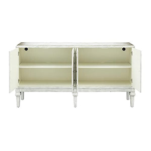 Pemberly Row White Finish Four Door Credenza