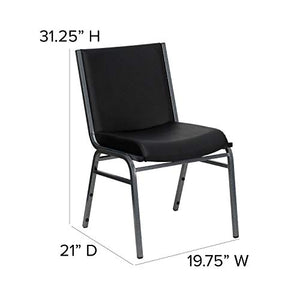 Flash Furniture 4 Pack HERCULES Series Black Vinyl Stack Chair