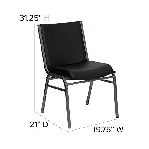 Flash Furniture 4 Pack HERCULES Series Black Vinyl Stack Chair