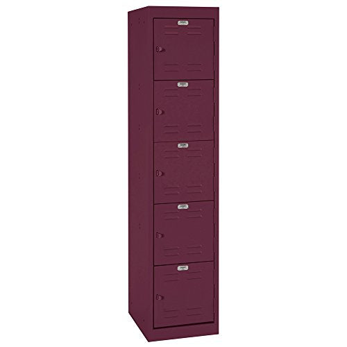 BUDDY Products Sandusky Lee 5 Tier Welded Storage Locker, 66" Height, Burgundy (LF5H151866-03BP)