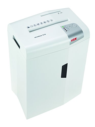 HSM X10 Shredstar 10-Sheet, Cross-Cut, 5.3 gal Capacity Paper Shredder with Separate CD Slot, White
