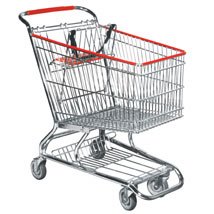 Store Shopping Cart Jumbo Grocery Cart with Child Seat & Belt, Extra Tough Steel, Deluxe Trolley - 38"H x 37