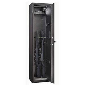 PARAGON SAFES 7501 Electronic 5-Gun and Rifle Safe – 4.26 cu ft Solid Steel Gun Cabinet for Firearms (Black)