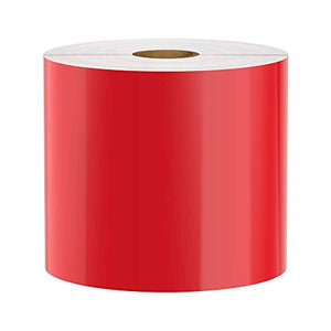 Premium Vinyl Label Tape for DuraLabel, LabelTac, VnM SignMaker, SafetyPro and Others, Red, 4" x 150'