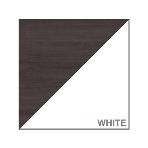 Bush Furniture Somerset 72W L Shaped Desk Set in White/Storm Gray