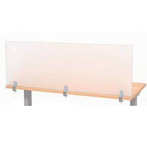 VaRoom - 60”W x 22”H Frosted Acrylic Clamp-on Desk Divider for Students