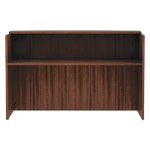 Alera Valencia Series Reception Desk with Transaction Counter - Modern Walnut