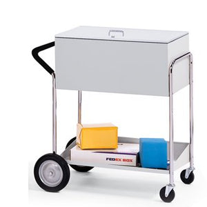Charnstrom Medium Metal Cart with 10-Inch Rear Tires and Locking Top (B233)