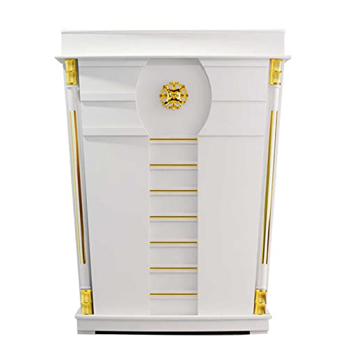 Luxury Wood Podium with Wide Reading Surface - Heavy Duty (White)