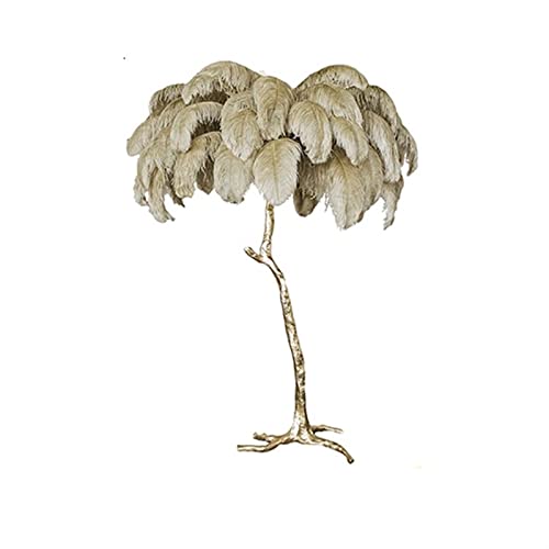 Ostrich Feather Floor Lamp (Color: 3)