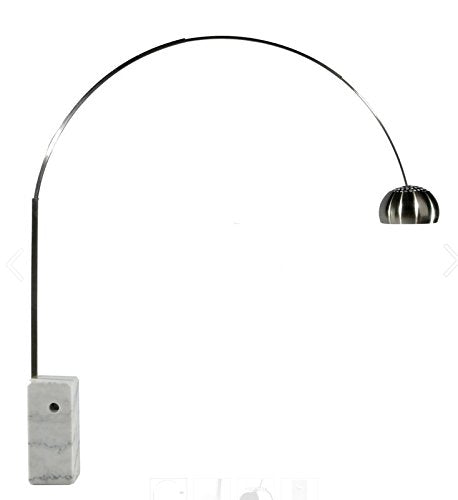 EMODERN FURNITURE eMod Arco Floor Lamp Cube Shaped Marble Base White