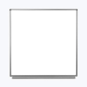 Luxor Home Office School Wall-Mounted Magnetic Dry Erase Whiteboard with Aluminum Frame - 48"W x 48"H