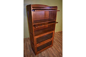 Mission Craftsman Style Quarter Sawn Oak 4 Stack Barrister Bookcase