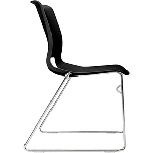 HON Motivate Seating High-Density Stacking Chair, Onyx/Chrome, 4/Carton