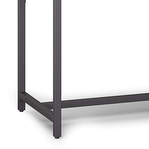 SIMPLIHOME Banting SOLID WOOD and Metal Modern Industrial 72 inch Wide Home Office Desk, Writing Table, Workstation, Study Table Furniture in Distressed Grey with 2 Drawerss