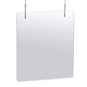 Azar Displays 179966-100 30 in. X 40 in. Clear Hanging Adjustable Cashier Shield, Plexiglass, Sneeze Guard, Acrylic Protective Barrier -Vertical/Horizontal, 2-Pack