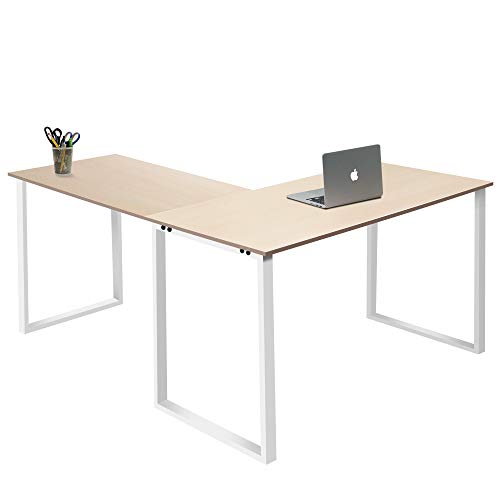Zebery Corner Computer-Desk Office Desk L-Shaped Compact Folding Desk Large Computer Desk PC Laptop Study Gaming Table Workstation for Home and Office