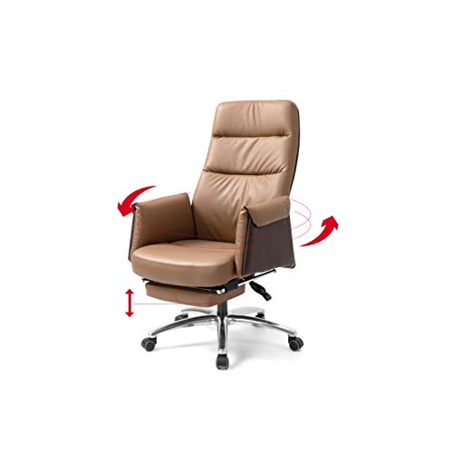 KJLY Executive Cowhide Office Chair with Ergonomic Design and Swivel Function