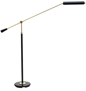 House of Troy Lighting PFLED-617 Grand Piano 1LT 4W LED Piano Floor Lamp, 26" x 10" x 33", Black Finish with Polished Brass Accents
