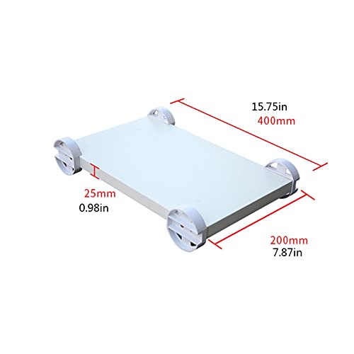 CPU Stand PC Cart Holder with Wheels Under Desk - White