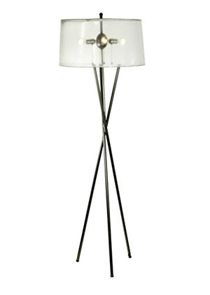 Meyda Tiffany Custom Lighting Gossamer 4-Light Floor Lamp, Antique Copper Finish, 24" x 24" x 68