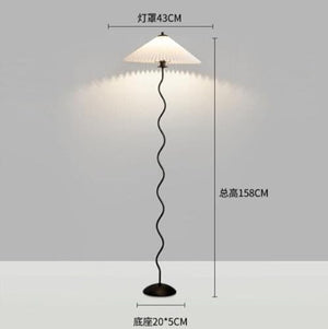None Pleated Floor Lamp Japanese Type Living Room Bedroom Decor Desk Lamp (Color: D, Size: As Shown)