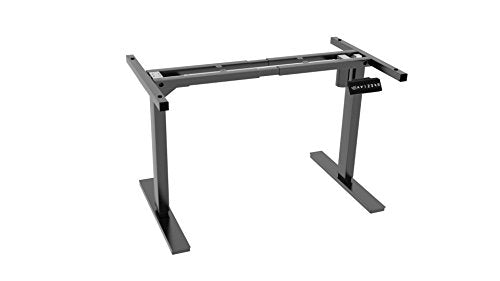 Ergo Elements Adjustable Height Standing Desk with Electric Push Button Black Base, 4' by 30" Lava Stone