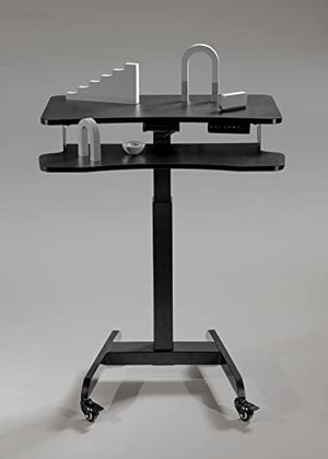 OCOMMO Height Adjustable Mobile Workstation with Keyboard Tray - Sit to Stand Desk