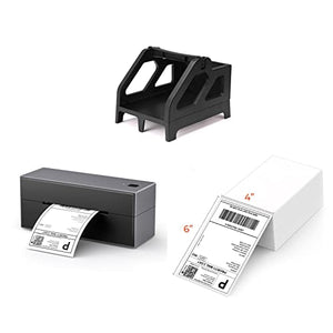 MUNBYN Bluetooth Thermal Label Printer & Small Label Holder 、Thermal Direct Shipping Label (Pack of 500 4x6 Fan-Fold Labels)